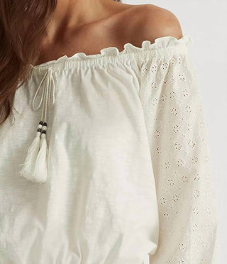 Ralph Lauren - Off Shoulder Puff Sleeve Blouse