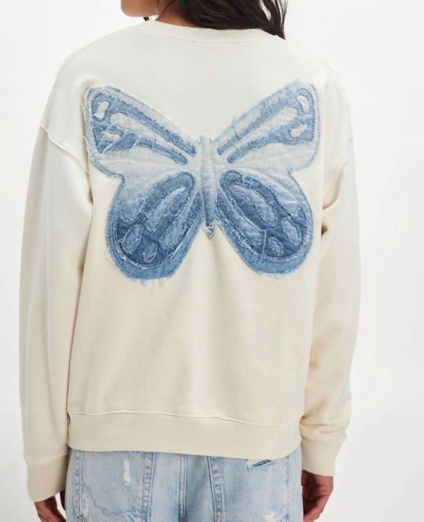 Free People - Butterfly Patchwork Crewneck Sweatshirt