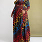 The Curve La - Plus Size Long Sleeve Surplice Wrap Top And Maxi Skirt Set