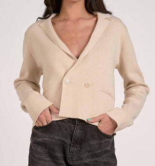 Elan - Rocky Cropped Knit Blazer