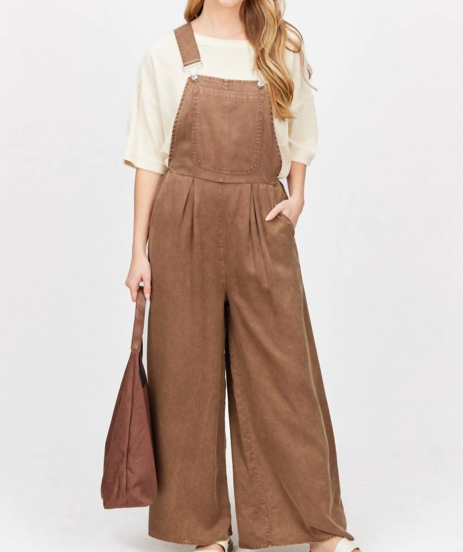 Before You Collection - Chambray Wide Leg Overalls