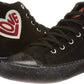 Love Moschino - Women's Canvas Heart Lace Up Hi Top Sneakers
