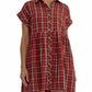 Entro - Plaid Button Down Mini Dress