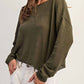 Ee:Some - Solid Boat Neck Dolman Sleeve Sweater