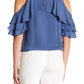 Alice + Olivia - Silk Cold Shoulder Ruffle Top