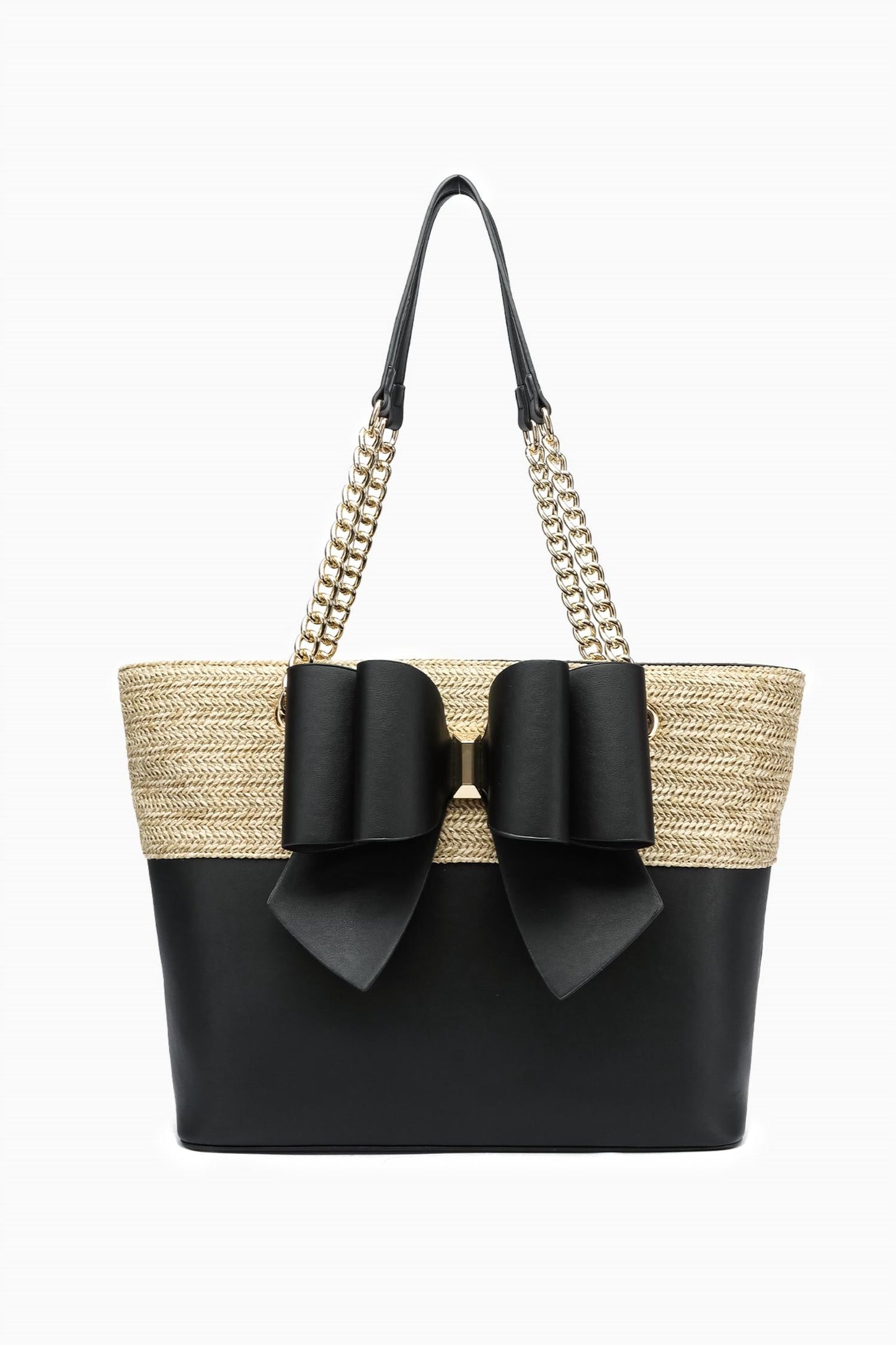 Like Dreams - Women's Daisy Bowtie Dual Straw Tote Bag