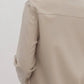 Entro - Faux Leather V-neck Pleather Blouse