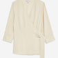 Topshop - V-Neck 3/4 Sleeve Belted Crepe Wrap Blouse