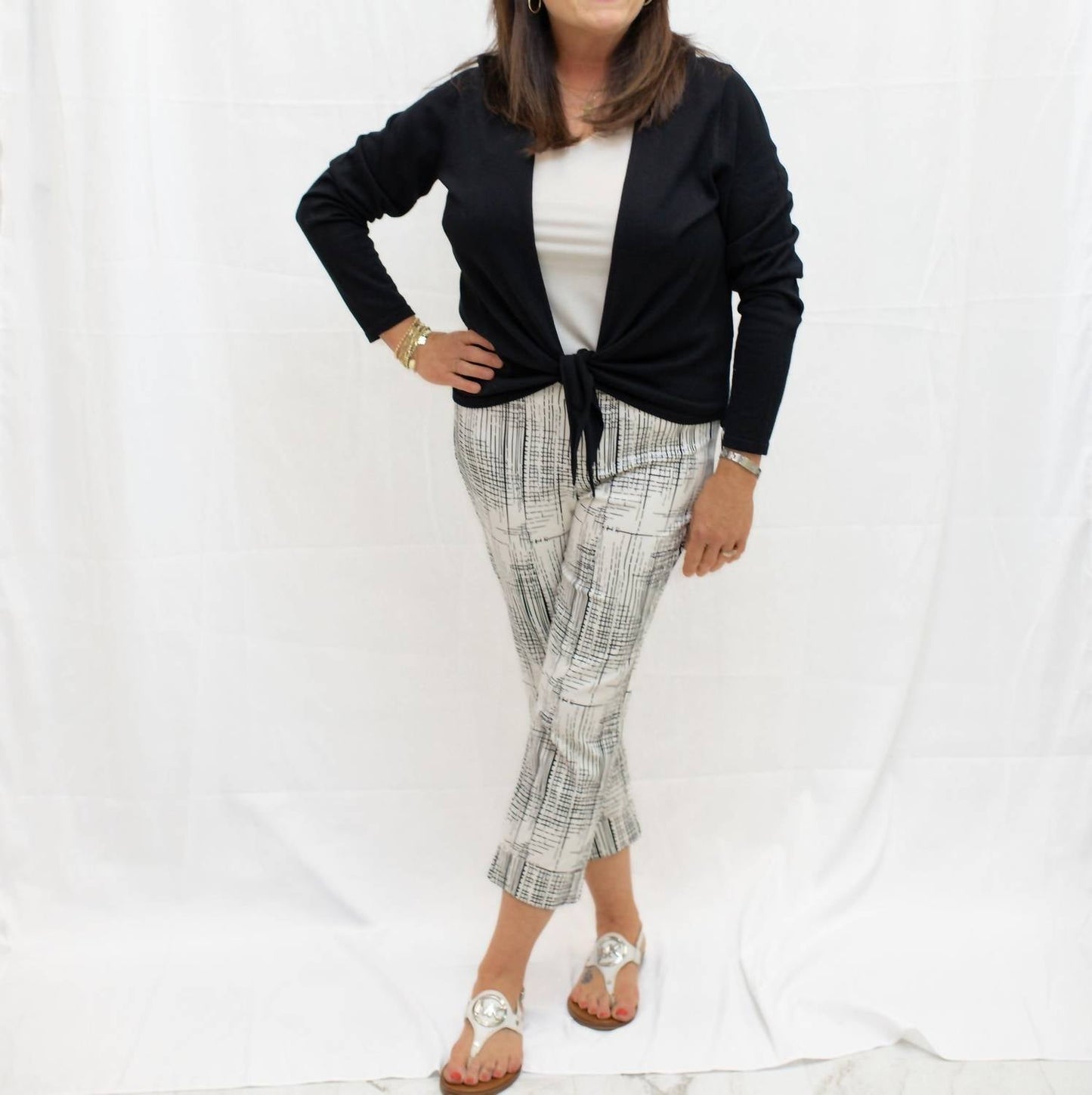 Charlie B - Women's Pull On Cropped Cuffed Pants