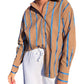 Entro - Espresso Striped Button Up Top