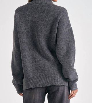 Elan - Mockneck Side Slit Sweater