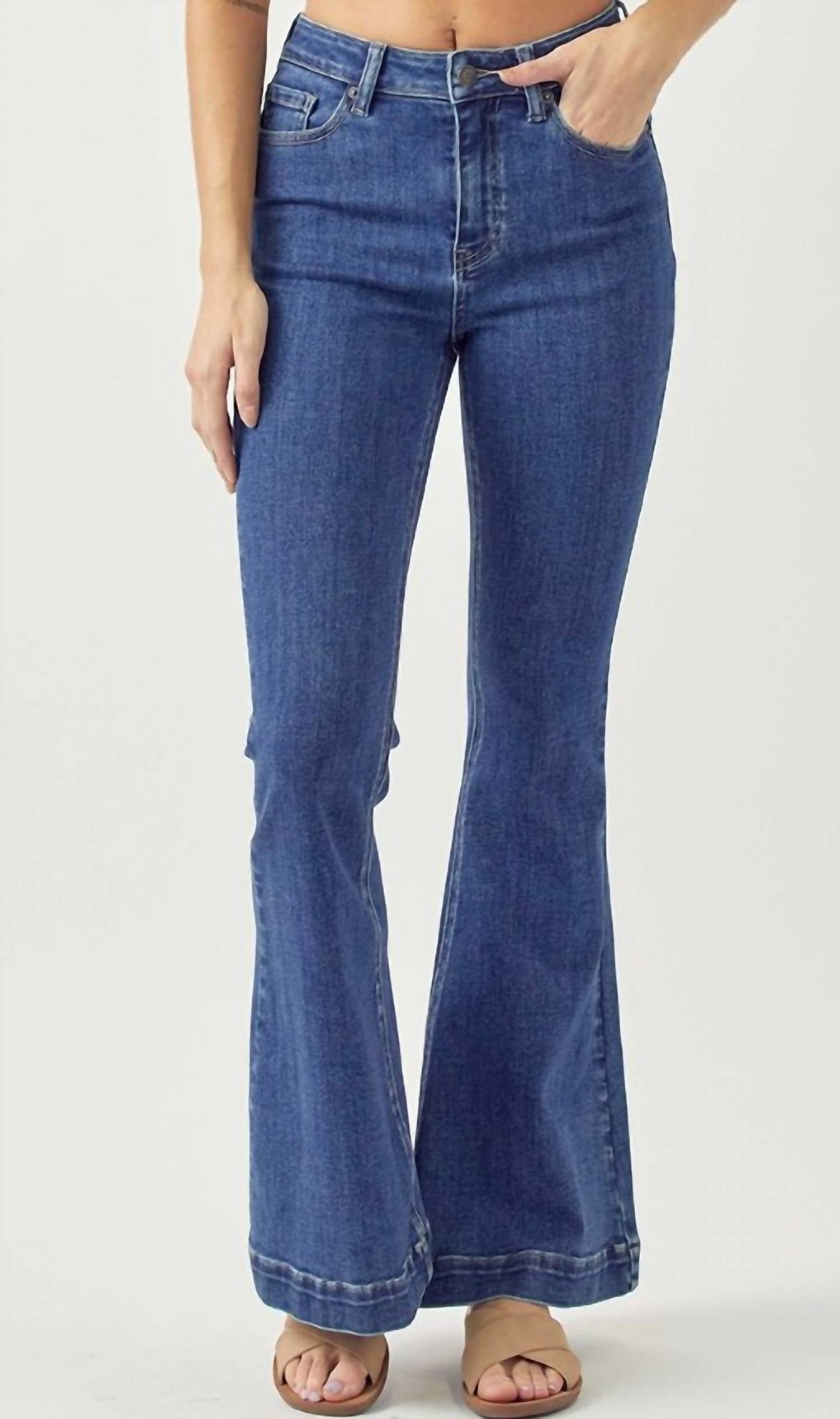 Risen - High Rise Clean Kick Flare Jeans