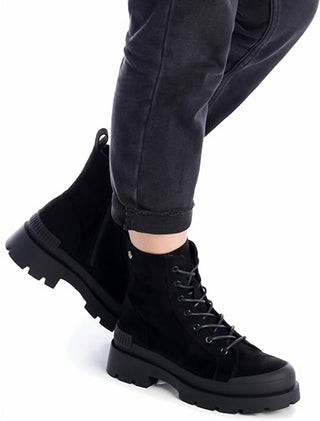 Xti - Women's Suede Lace-Up Booties