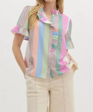 Entro - Pastel Stripe Blouse