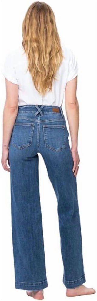 Judy Blue - High Waist Double Button Wide Leg Denim Jeans