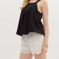 Entro - Black Scalloped Tank