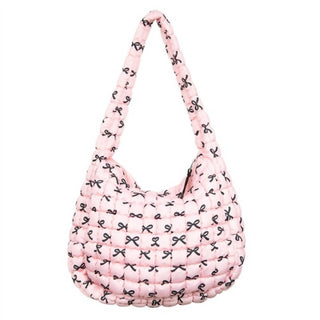 Katydid - Women's Coquette Bows Oversized Slouchy Tote Bag