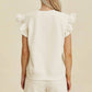 Double Take - Ruffle Sleeve Top And Short Set