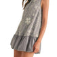 &Merci - Embellished Mixed Media Bubble Hem Mini Dress