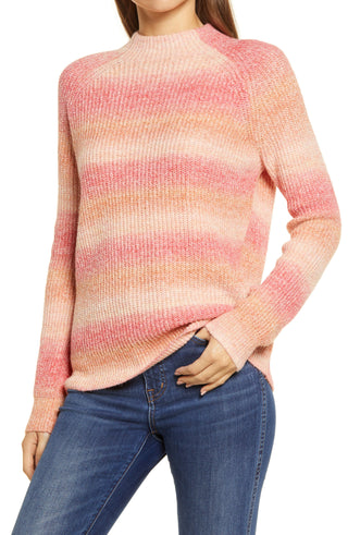 Women's Pink Space Dye Sweater - Small