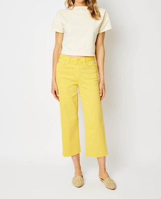 Judy Blue - High Waist Braided Waistband Wide Leg Crop Denim Jeans