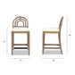27" Upholstered Counter Stool Set of 2 with Arched Wood Back