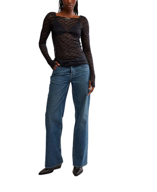 Free People - From Me To You Bow Pattern Lace Top