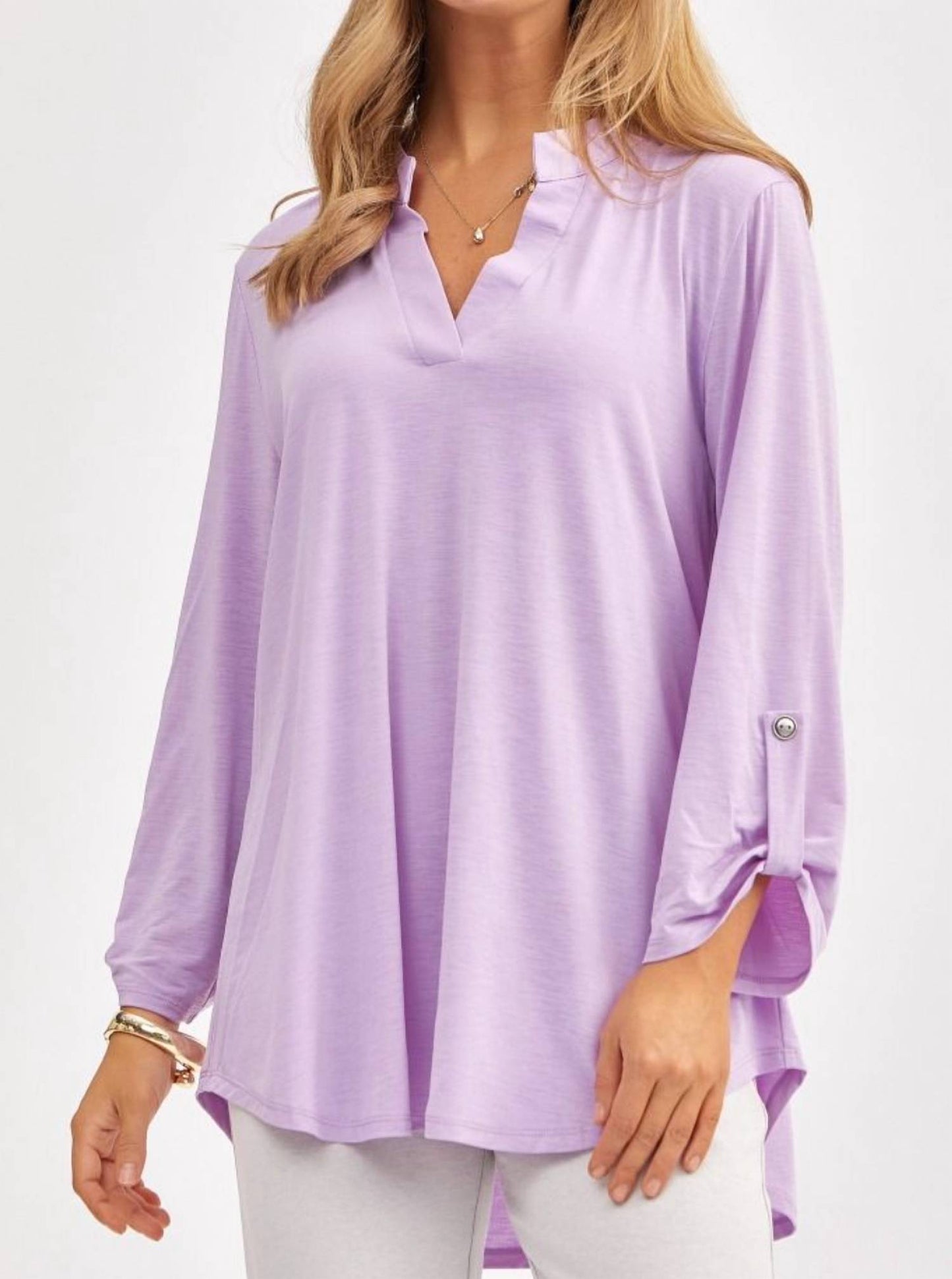 Dear Scarlett - Lilac 3/4 Sleeve Lizzy Top