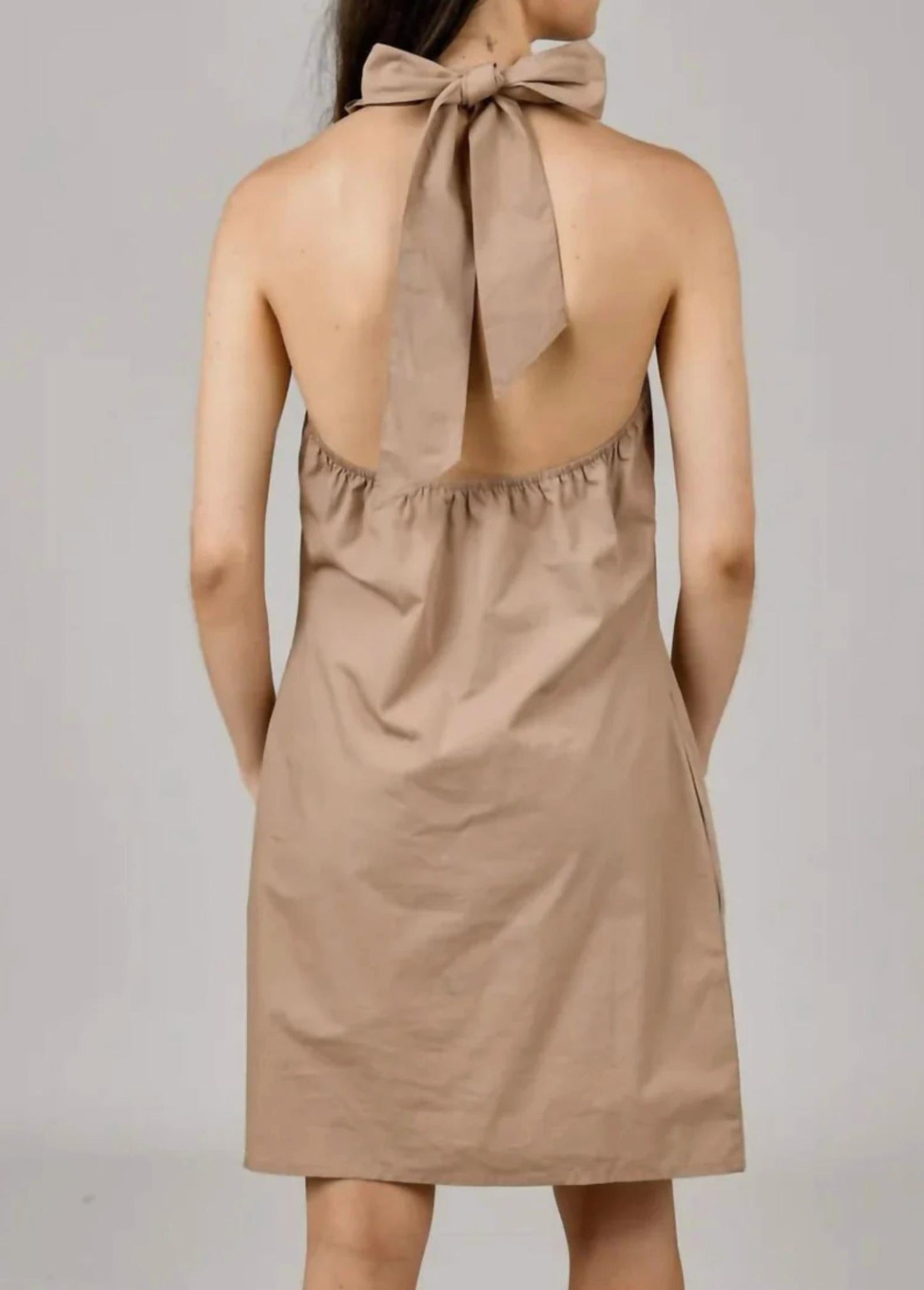 Rd Style - Mel Poplin Mock Neck Halter Dress