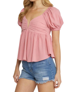 Entro - Bubble Sleeve Babydoll Top