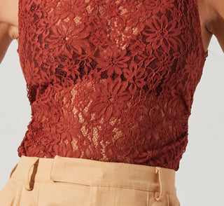 Astr - Kairi Lace High Neck Top