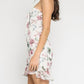 Olivaceous - Restless Beauty Floral Print Strapless Tie-front Mini Dress