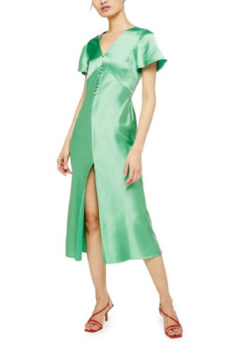Topshop - Angel Sleeve Bias Cut Satin Midi Dress