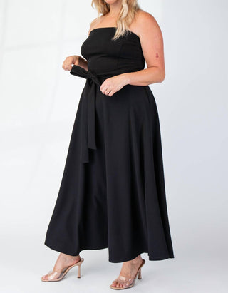 The Curve La - Plus Size Knit Tube Maxi Dress With Self Belt