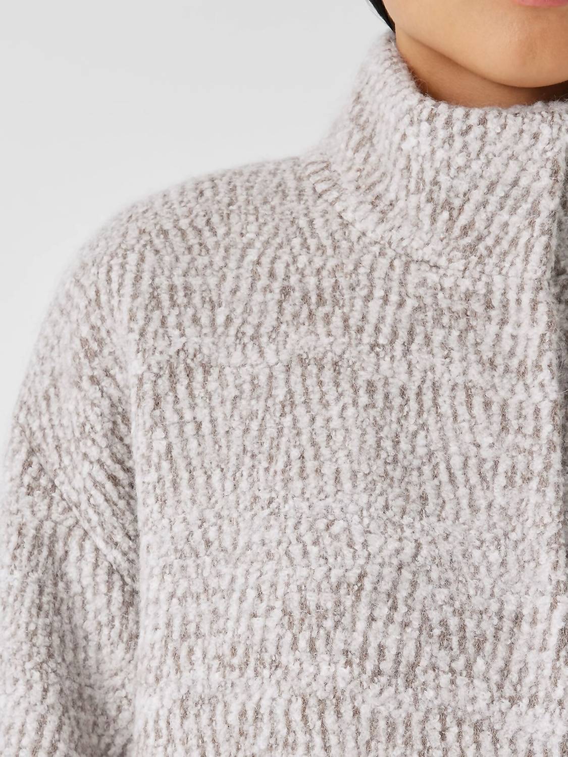 Eileen Fisher - Alpaca Jacquard Stand Collar Coat