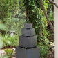 Cement 4 Tier Block Water Fountain Outdoor - Gray
