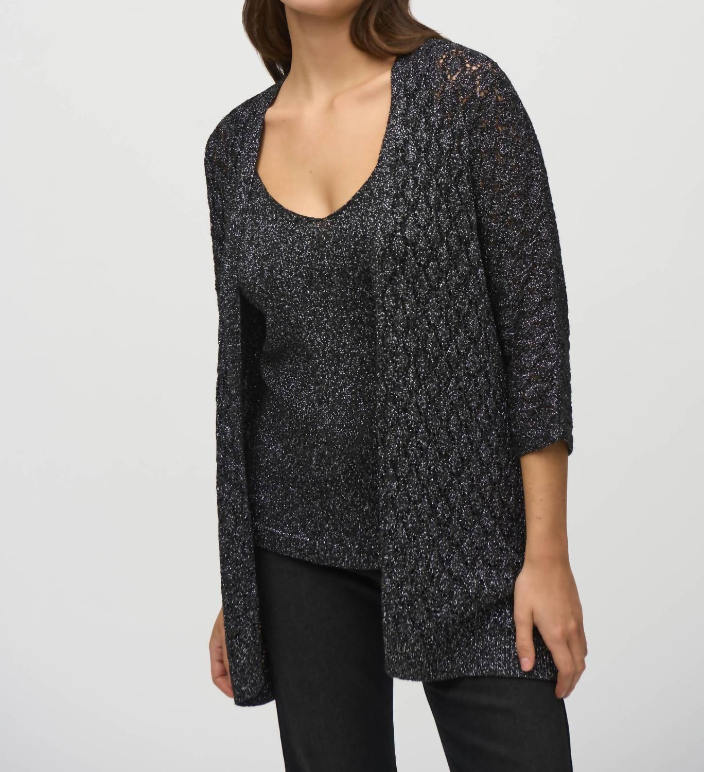 Joseph Ribkoff - Metallic Knit 2-piece Top