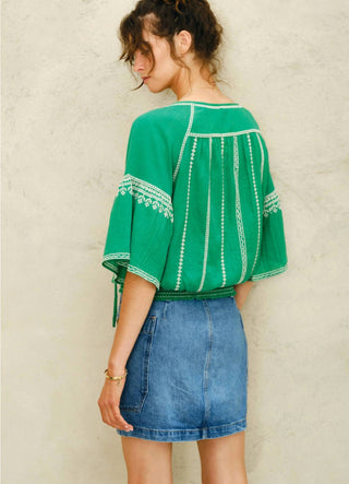 M.A.B.E. - Lena Embroidered Top