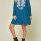 Andree By Unit - Embroidered Paisley Shirt Dress