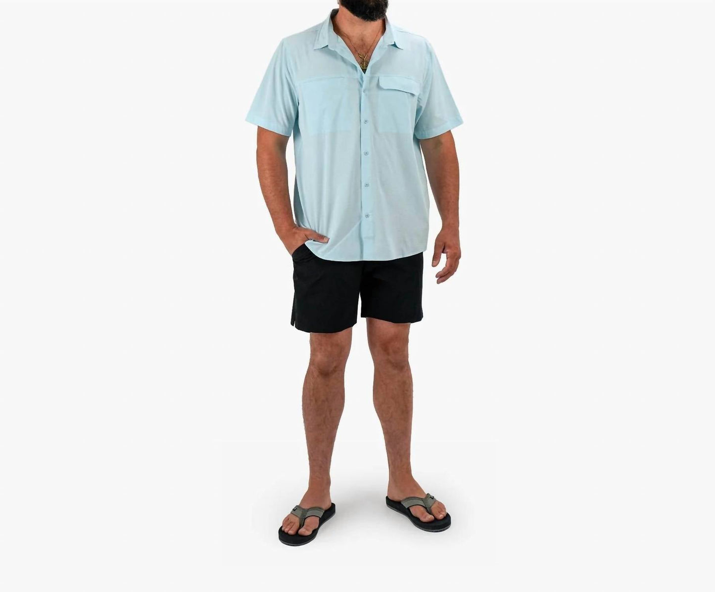 Aftco - Air-o Mesh Short Sleeve Button Down Shirt