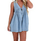 Veveret - Top Pick Pleated Denim Romper