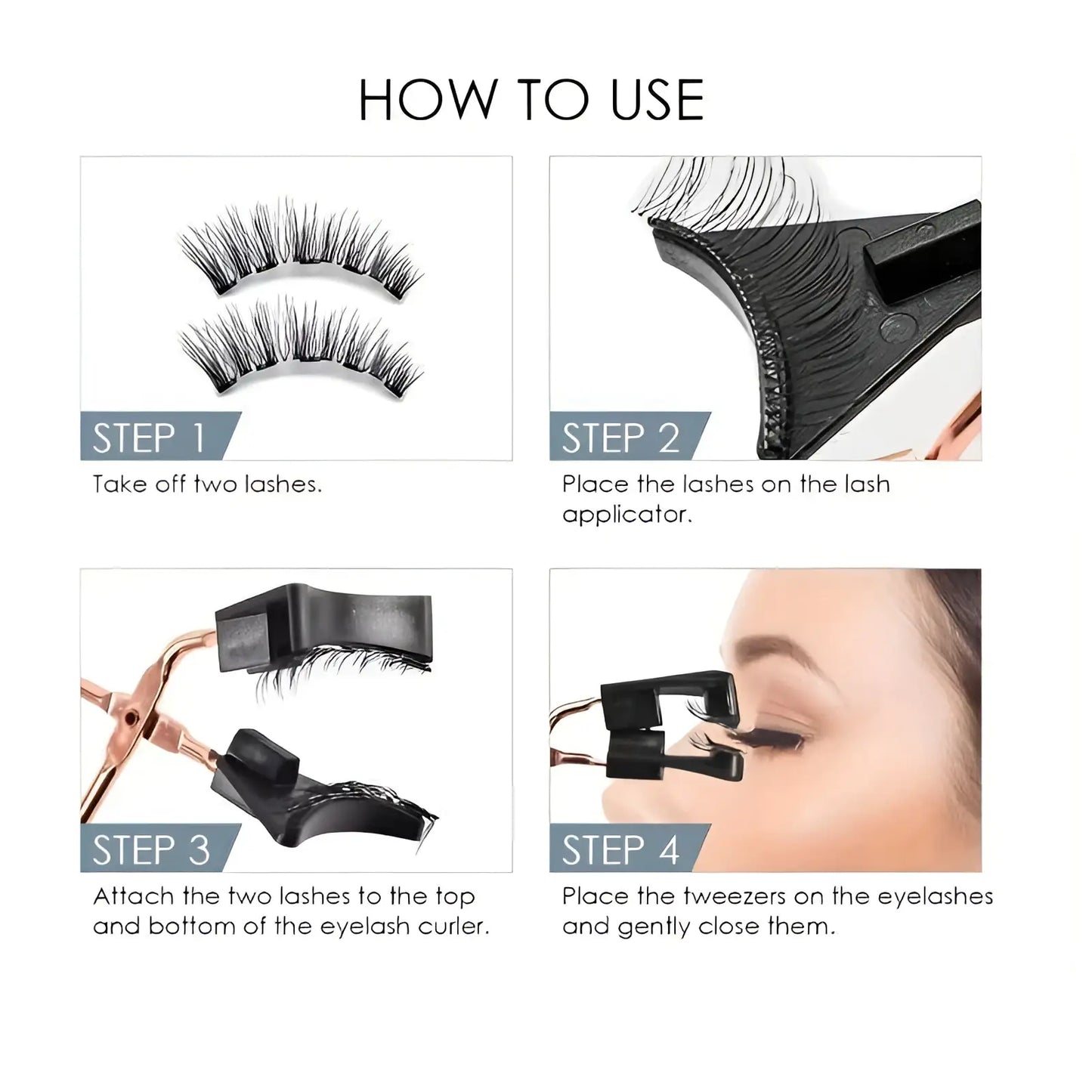 3d Magnetic False Eyelashes with Professional Applicator Kit