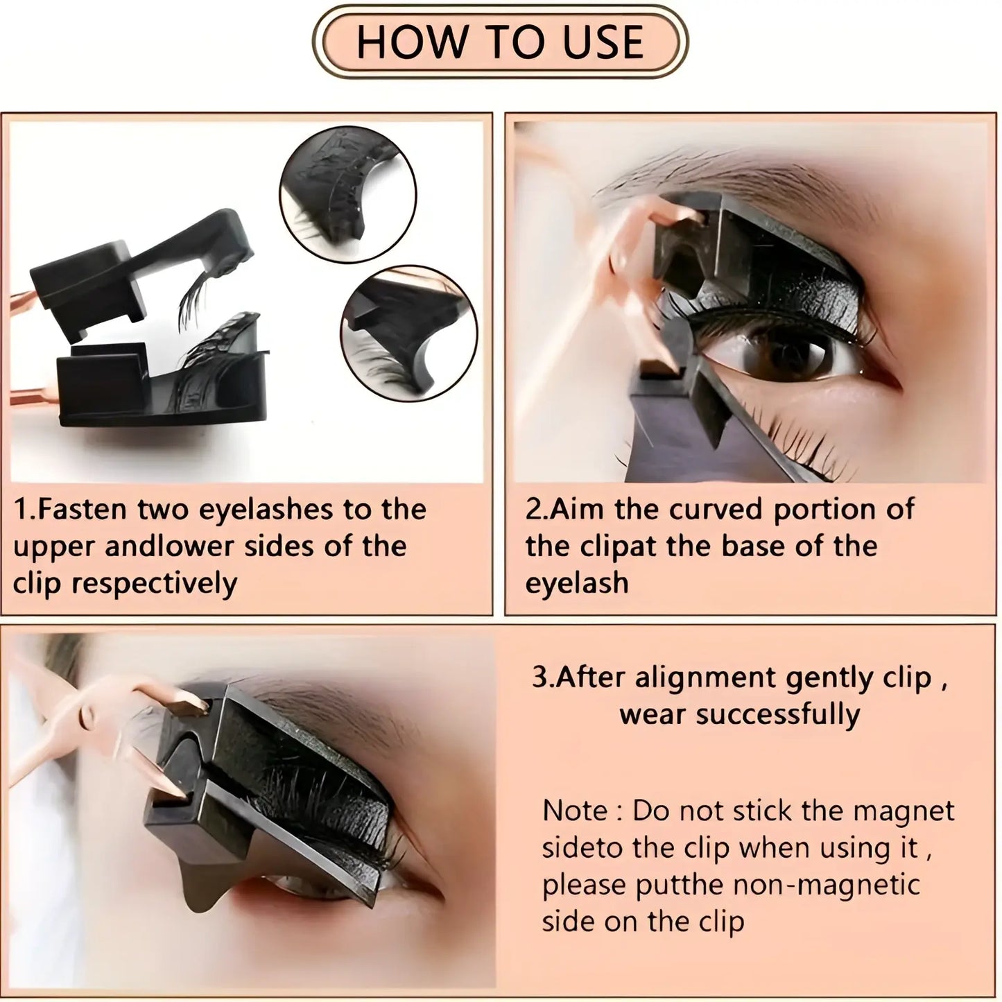 3d Magnetic False Eyelashes with Professional Applicator Kit