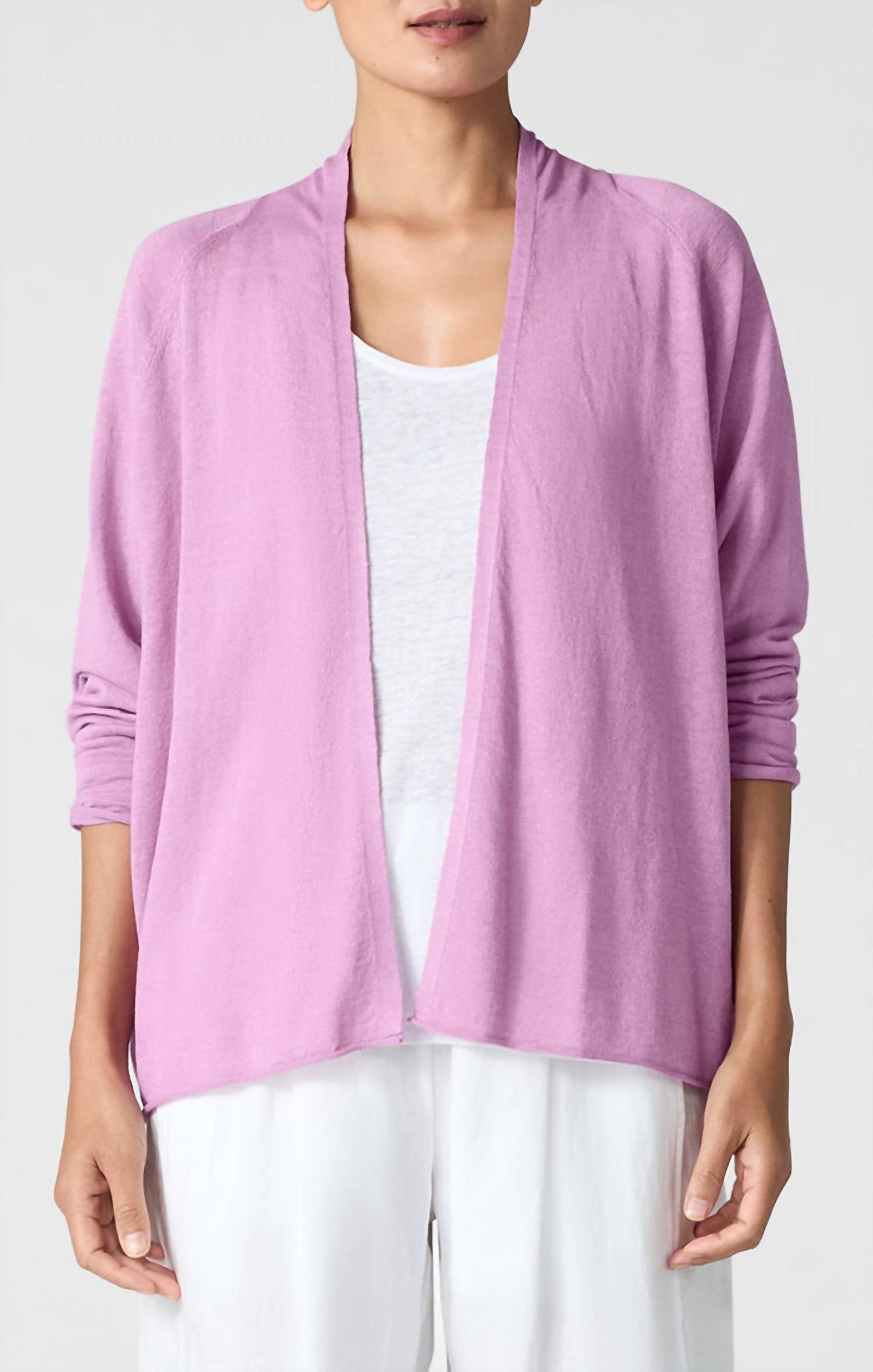 Eileen Fisher - Linen Cotton High Collar Cardigan
