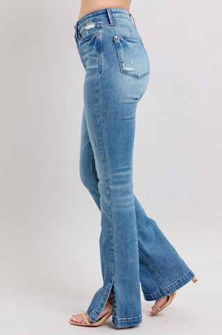Judy Blue - Tummy Control Side Slit Bootcut Jeans