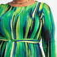 The Curve La - Plus Size Long Sleeve Midi Dress With Self-tie Belt