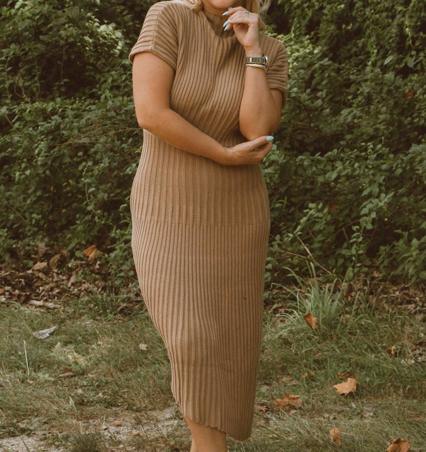 Able - Asymmetrical Sweater Midi Dress