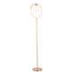 Moon Contemporary Floor Lamp in Gold Metal and Frosted Glass