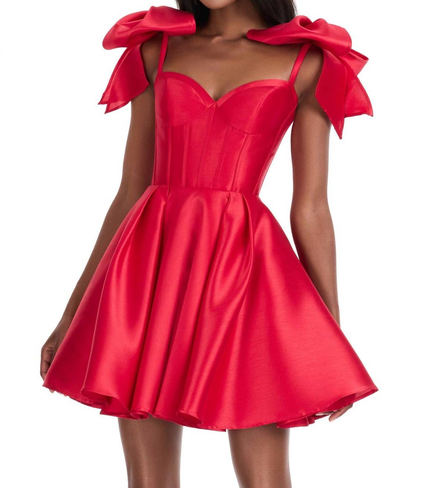 Ashleylauren - Sweetheart Neckline Mini Dress