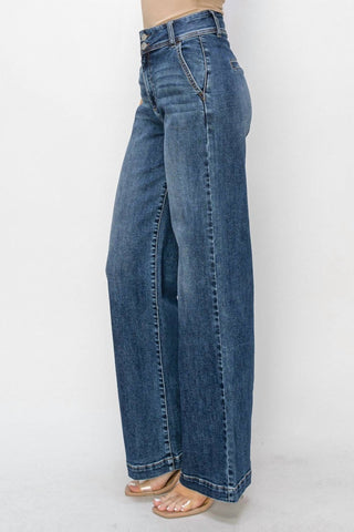 Risen - High Rise Double Button Jeans